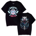 thumbnail image 3 of Hashibira Inosuke T-shirt 100 cotton summer casual crew neck student black and white xs-3xl top, 3 of 5