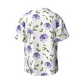 thumbnail image 2 of Xecao offers the Purple Chicory for Men's Casual Short-sleeved Shirt, a button-up collared shirt with a pocket, perfect for beach vacations and yacht travel in the XX-Large size., 2 of 7