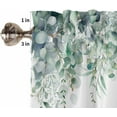 thumbnail image 5 of Curtain Valance for Windows Green Eucalyptus Rod Pocket Valance Window Treatments 1 Panel Watercolor Leaves Short Curtains for Kitchen Windows Bathroom Bedroom 54x18in, 5 of 6