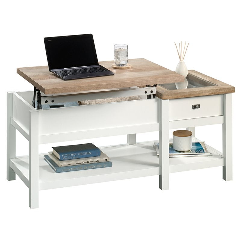 Sauder Cottage Road Lift Top Coffee Table In Soft White