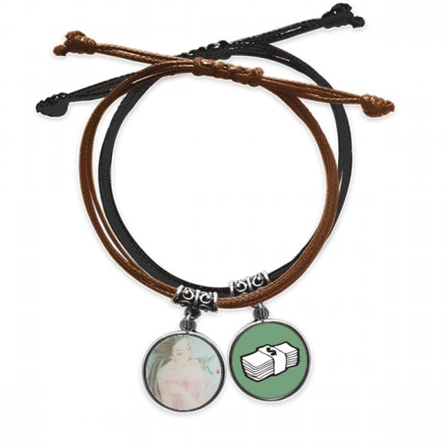 La pintura China belleza ave Pulsera Cuerda Mano Cadena Cuero Dinero Pulsera Unbranded M