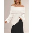 thumbnail image 3 of The Shoulder Sweater for Women Fall Winter Oversized Pullover Lantern Long Sleeve Soft Knit Sweater Top  M, 3 of 4