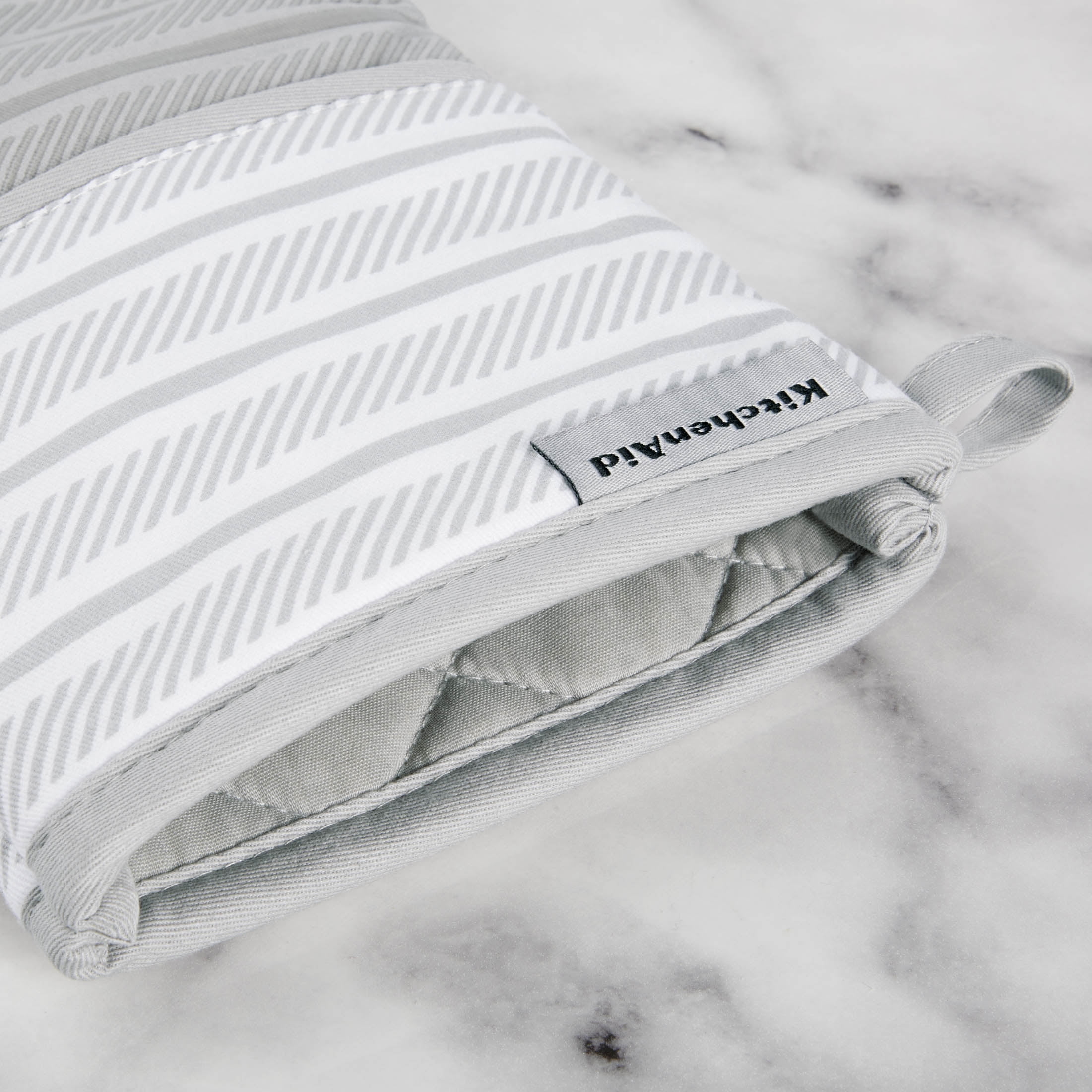 KitchenAid Albany Oven Mitt 2-Pack Set, Matte Grey, 7"x13"