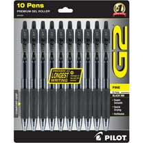 Pilot G2 Retractable Gel Ink Pens, Fine Point, Black Ink, 10 Count