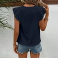 thumbnail image 5 of ORT Womens Summer Tank Tops Eyelet Embroidery Shirts Sleeveless Casual Beach Vacation Clothes Business Casual Dressy Blouses(Z3-Navy,M), 5 of 6