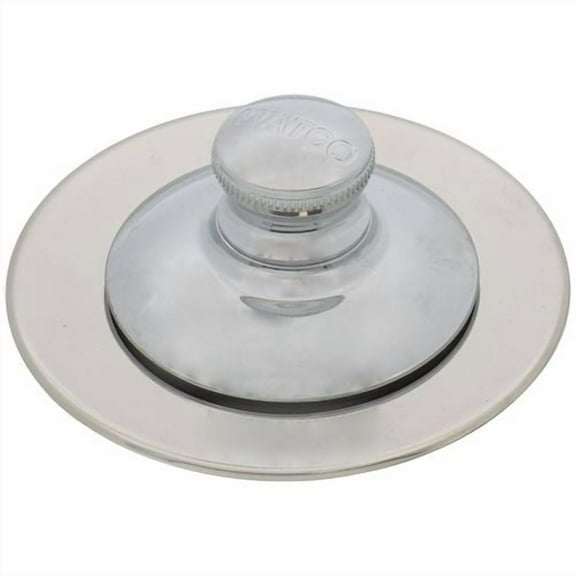 Watco NuFit Push-Pull Tub Closure w/Grid Strainer and Silicone Ring in Chrome Plated - 48750-PP-CP-G-2P