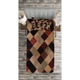 thumbnail image 3 of Ambesonne Grunge Quilted Bedspread Set 2 Pcs, Antique Brown Toned Grid, Twin Size, Multicolor, 3 of 3