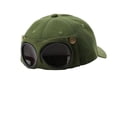 thumbnail image 2 of Detachable Goggle Baseball Cap LSONABXA Retro Pilot Style Curved Brim Adjustable Snapback Hat Fashion Headwear For Weekend Holiday Gathering Travel Daily Wear, 2 of 9