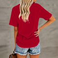 thumbnail image 5 of Garbnen Short Sleeve Shirts for Women Casual Crew Neck Tshirts for Women Basic Solid Color Lightweight Trendy Women Tunic Tops Red XL, 5 of 5