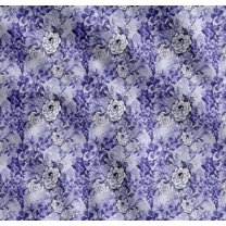 Soimoi Purple Cotton Poplin Fabric Leaves,Periwinkle & Camellia Floral Printed Craft Fabric by the Yard 42 Inch Wide