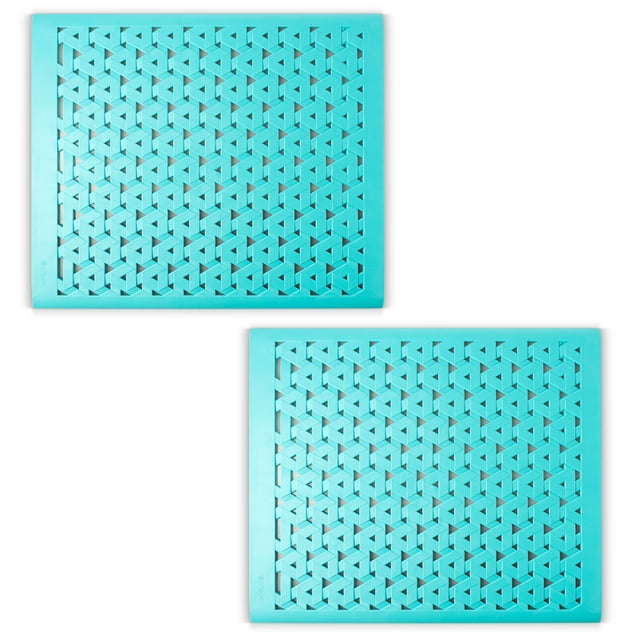 Crippa Kitchen Sink Protector Mat | Set of 2 Sink Mats for Porcelain Sink | Kitchen Sink Mats For Double Sink | Anti-Bacterial, Mildew Resistant Sink Mats | Turquoise