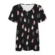 thumbnail image 4 of Fiudx Ofertas Del Día Camisetas Holgadas de Manga Corta con Cuello En V Informales con Estampado de Moda para Mujer, 4 of 5