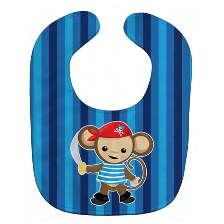 Caroline's Treasures Baby Bib, Pirate Monkey, Blue