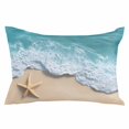 thumbnail image 2 of Teal Coastal Throw Pillow Covers, Summer Beach Starfish Nautical Seaside Soft Breathable Pillow Cases with Invisible Zipper for Sleeping, Body Pillowcases for Couch Bed Sofa Chair 24x36 Inches, 2 of 6