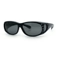 thumbnail image 4 of Polarized Womens Small Snug Rhinestone Studded OTG Fit Over Sunglasses (All Black), 4 of 8