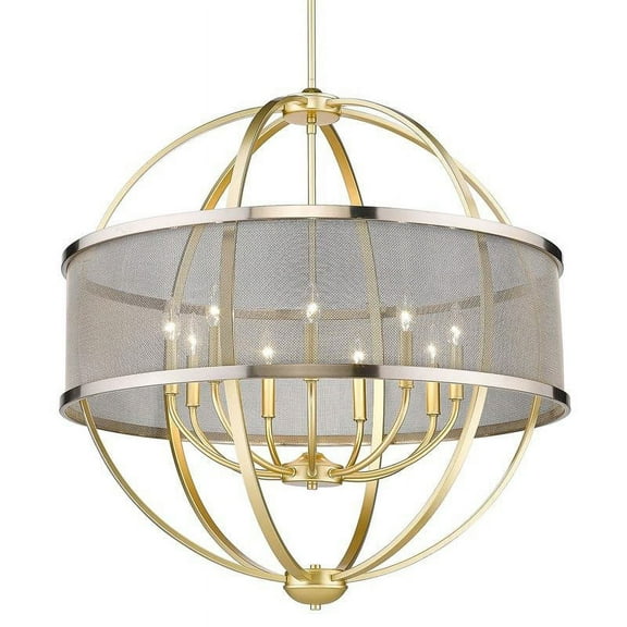 Golden Lighting Colson 9-Light Chandelier in Olympic Gold with Pewter