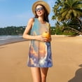 thumbnail image 3 of Yiaed Sunshine Colorful Cloud Rabbit Print Women's Sleeveless Dress, Loose Fit Summer Dress, Casual Sleeveless Dress for Women, 3 of 7
