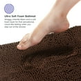 thumbnail image 3 of Bathroom Rugs, Extra-Thick Memory Foam Bath Mat, Ultra-Soft Chenille Microfiber, Highly Absorbent, Machine Washable, Shaggy Bath Mats for Bathroom, Non-Slip (21x32 + 20x22, 2pcs) Brown, 3 of 6