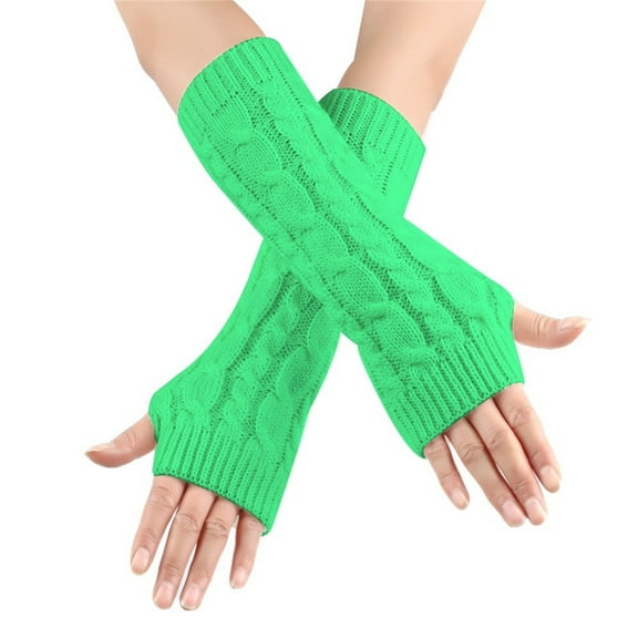 ZSQDM Women's Gloves Women's Winter Solid Dough Half Finger Warm Knitting Gloves Unisex Gloves