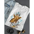 thumbnail image 3 of Giraffe Portrait With Feathers T-Shirt Women -Image by Shutterstock, Female XX-Large, 3 of 4