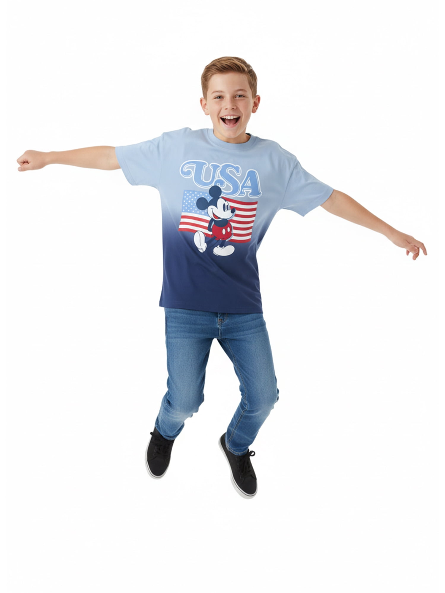 Disney Mickey Mouse Boys USA 76 Graphic Tee with Short Sleeves, Sizes 4-20