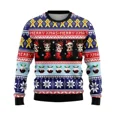 thumbnail image 3 of Suéter navideño feo con forma de gato 2024, suéter para hombre, sudadera con cuello redondo para vacaciones de otoño y Navidad, sudaderas con gráficos de gatos kawaii, 3 of 5