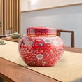 thumbnail image 2 of Ceramic Ginger Jar Vase with Lid Flower Arrangement Chinese Desktop Crafts Red, 2 of 9