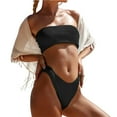 thumbnail image 1 of ENJOYW 2Pcs/Set Split Bikini Strapless Low Cut Sexy High Stretch Off Shoulder Swimwear for SwimmingPolyester, 1 of 7