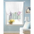 thumbnail image 2 of Wildflowers Tie Up Curtains for Window, Thermal Insulated Balloon Shade Adjustable Rod Pocket Curtains Valance Panels for Kitchen Bathroom Cafe 42 x 54 Lavender Spring Floral Pastoral Pastel, 2 of 6