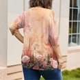 thumbnail image 6 of MLQIDK Womens Plus Size Tops 4x-5x Trendy V Neck T Shirts Floral Graphic Tees 3/4 Sleeve Blouses Dressy Casual Trendy Tunics Pink 2XL, 6 of 6