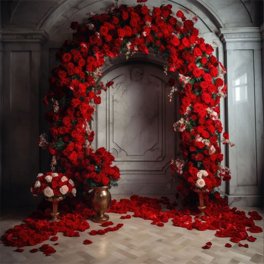 AOFOTO Royal Princess Round Backdrop – 7.2ft Pink & Gold Photo Background For Parties