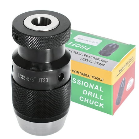 

1/32 -5/8 Keyless Drill Chuck Light Duty JT33 Taper Mount Fit for Drill Machines Milling Machines Lathes Boring Lathes and Electric Hand Tools