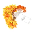 thumbnail image 1 of Guirnalda de luces LED con hojas de arce amarillas y diseño de calabaza con 20 LED para Halloween., 1 of 14