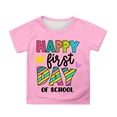 thumbnail image 2 of Tfken Back To School Teen Girls Tee Lightweight Crew Neck Letter Print Tops Short Sleeve Daily Wear Pink T-Shirts Size 3 Years-4 Years, 2 of 4