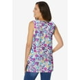 thumbnail image 2 of Woman Within Plus Size Perfect Printed Sleeveless Shirred V-Neck Tunic, 2 of 5
