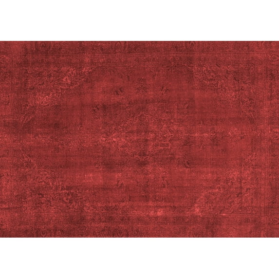 Ahgly Company Machine Washable Indoor Rectangle Abstract Red Modern Area Rugs, 4' x 6'