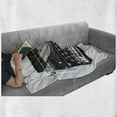 thumbnail image 5 of Typewriter Soft Flannel Fleece Throw Blanket, Digitally Generated Illustration of Antique Device, Cozy Plush for Indoor and Outdoor Use, 60" x 80", Grey Fern Green, by Ambesonne, 5 of 5