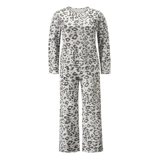Fairnull Pajamas Skin friendly Loose Leopard Print Women Base Layer Thermal Underwear for Bedroom Walmart