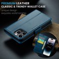 thumbnail image 4 of Dteck with iPhone 14 Pro Max Wallet RFID Blocking Case with Card Holder, PU Leather Kickstand Card Slots Case, Magnetic Clasp and Durable Shockproof Cover 6.7 Inch, Blue, 4 of 12