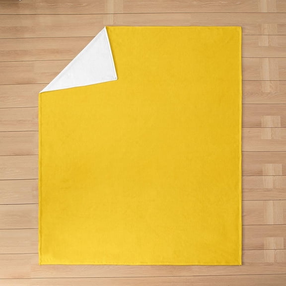 Yellow Fleece Throw Blanket for Bed and Couch Soft Warm Microfiber Blanket
