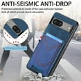 thumbnail image 5 of Nalacover Case for Google Pixel 7A Back Card Slots Wallet Case, Vintage Denim Pattern PU Leather Magnet Car Mount Cover, Full Edge Protection Anti-Drop Shockproof Case,Blue, 5 of 9
