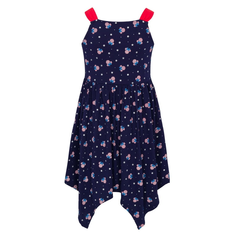 Disney Girls Minnie Mouse Dress Americana 4th of July Sundress for Toddler Little and Big Girls 2 16 Navy Blue 2T 3T Walmart