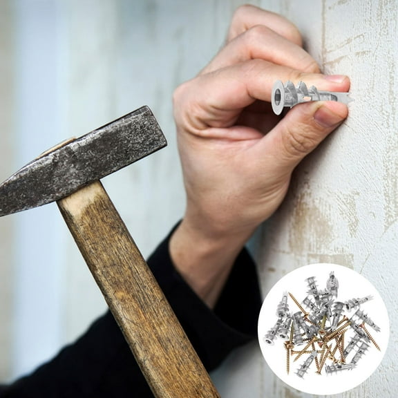 FOMIYES 20 Sets Zinc Alloy Iron Self-Drilling Drywall Anchor And Screws Set for Home Decor Bathroom Kitchen Hallway