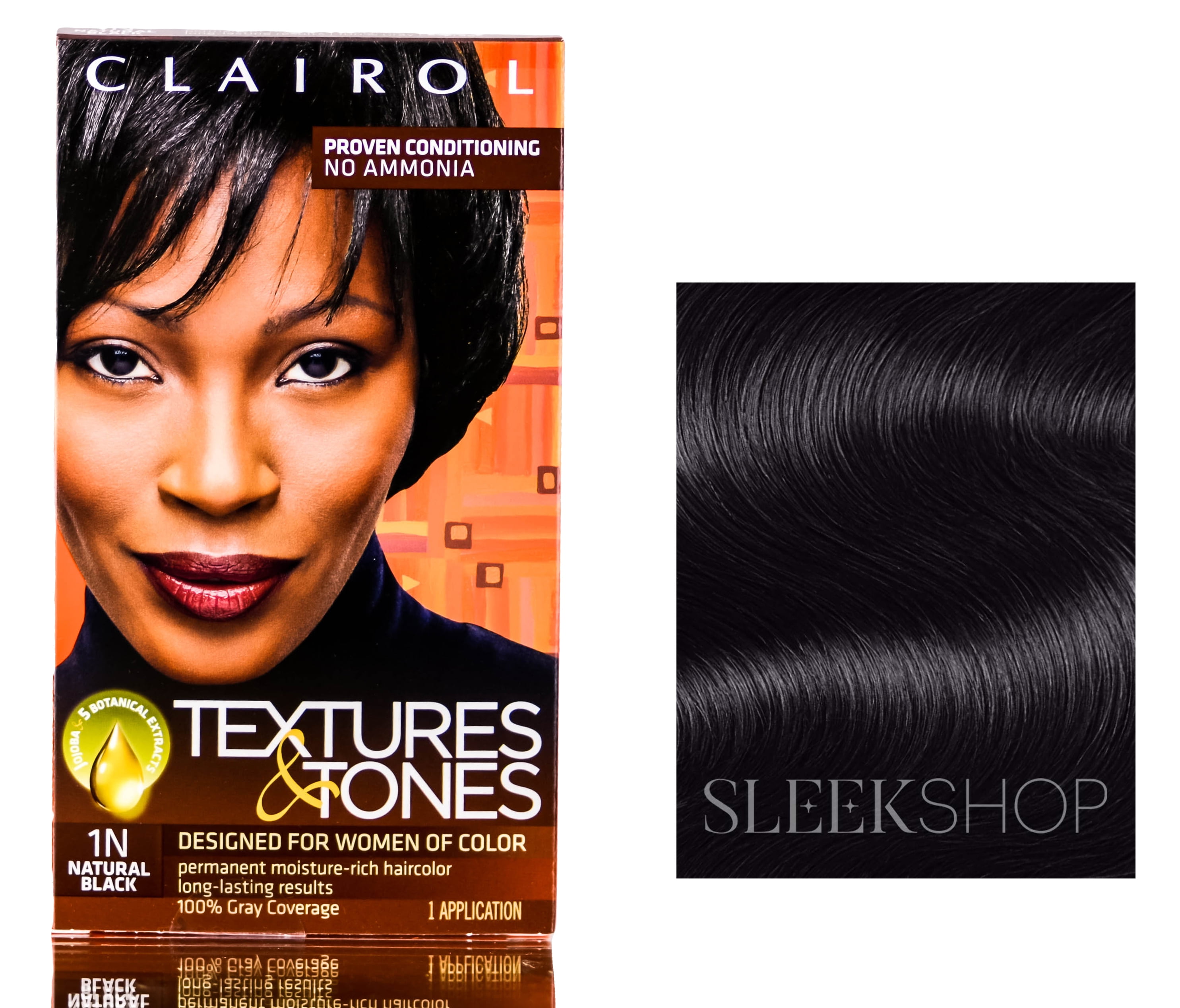 1N Natural Black Clairol Textures Tones Hair Color Designed For