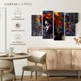thumbnail image 5 of Elephant Stock Afro Abstract Wall Art - Horizontal Multi Panel Canvas - Living Room Wall Decor - People Multi Panel - Black And Teal Decor - 75" x 48", 5 of 8