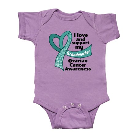 

Inktastic Ovarian Cancer Awareness I Love and Support My Grandmother Gift Baby Boy or Baby Girl Bodysuit