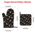 thumbnail image 2 of Daiia Flowers Pattern Oven Mitts and Pot Holders 4 pcs Set,High Heat Resistant 500 Degree Extra Thicken Long Kitchen Cotton Oven Glove, 2 of 6