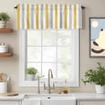 thumbnail image 2 of Orange Grey Striped Kitchen Curtain Valances for Windows Farmhouse Short Curtains, Geometric Vertical Stripes White Rod Pocket Valance Curtain for Bedroom Cafe Living Room, 2 of 8