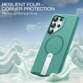 thumbnail image 3 of ExoGuard for Samsung Galaxy S25 Ultra Case, Adjustable Metal Kickstand, Soft Skin-Friendly Silicone Cover, Anti-Scratch Microfiber Lining - Teal, 3 of 7