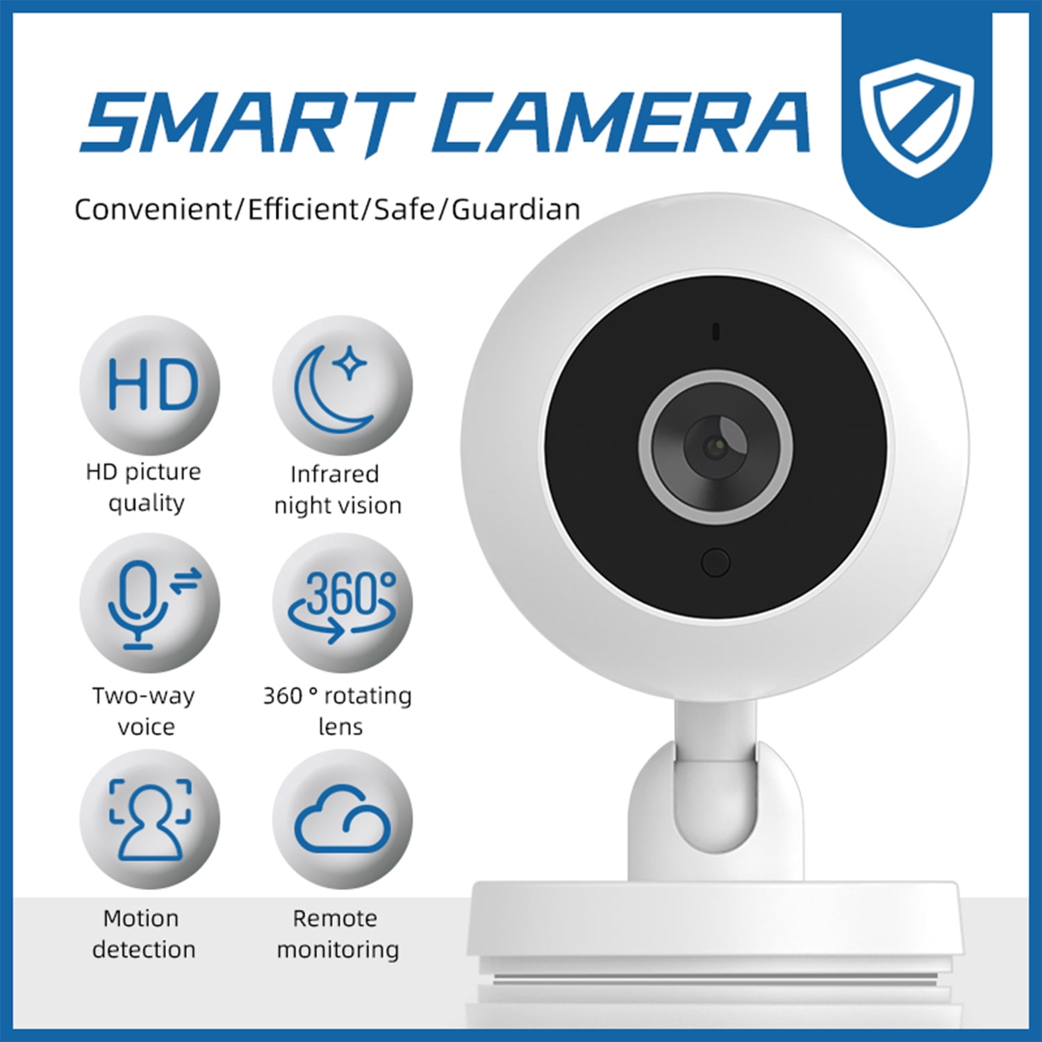 Indoor Security Camera, Baby Monitor Smart Home IP WiFi Camera with